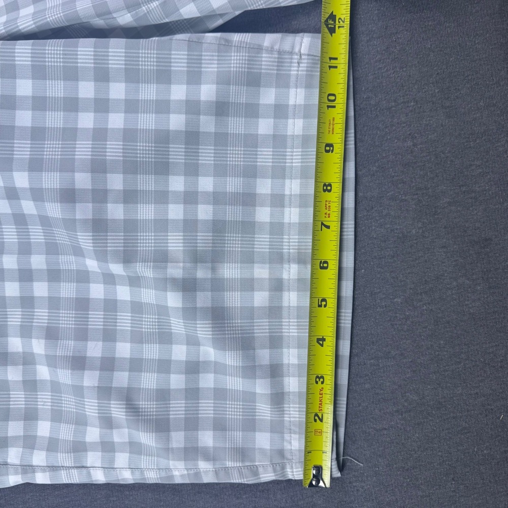 Nike Golf Dri-FIT Shorts Mens 32 Grey White Plaid Checkered pro Flat Front - Picture 6 of 13